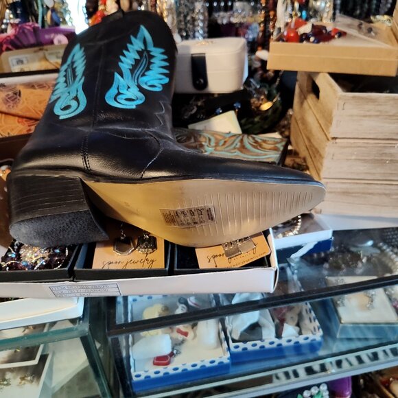 STILVALI LEATHER COWBOY BOOTS EURO SIZES WESTERN BLUE STITCHING - Picture 2 of 3